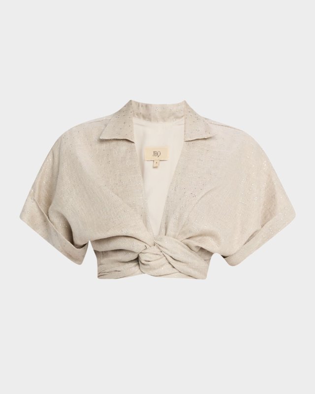 Chiara Embellished Twist-Front Top